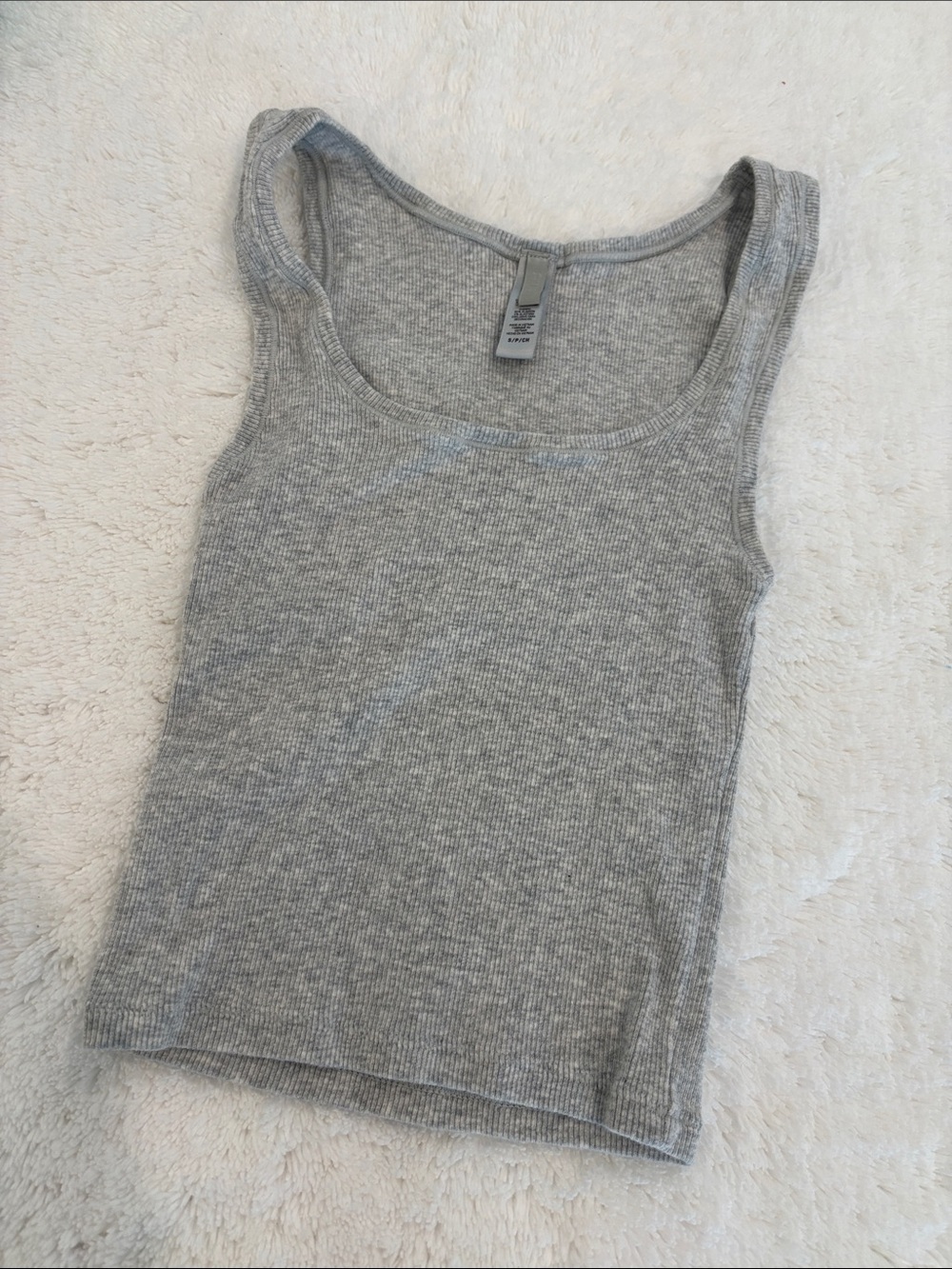 SKIMS Gray Ribbed Scoop Tank Top